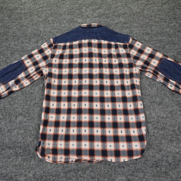 The Territory Ahead Shirt Men's Medium Plaid Flannel/Denim Button Up Aztec - Picture 3 of 11